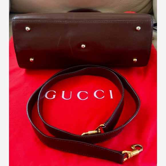Certified Authentic Vintage Gucci Kelly Lock Key Brown Leather Shoulder Bag, COA - Picture 4 of 12